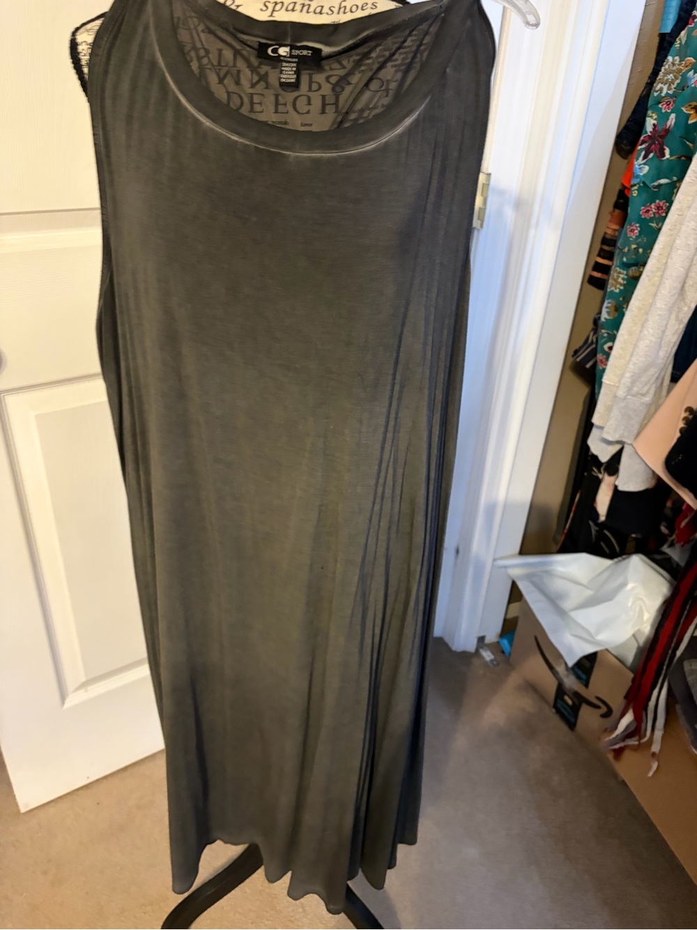 CC Sport Sleeveless Long Gray Maxi Dress